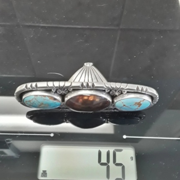 Huge!Vtg Navajo Turquoise Ring - Picture 3 of 8